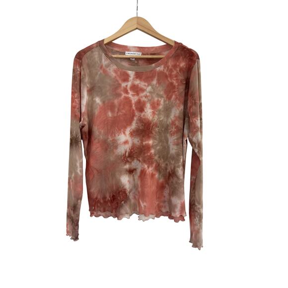 And Now This Tie Dye Long Sleeve Shirt Womens 2X Pink Fairy Grunge Y2K Mesh Rave - Picture 1 of 16